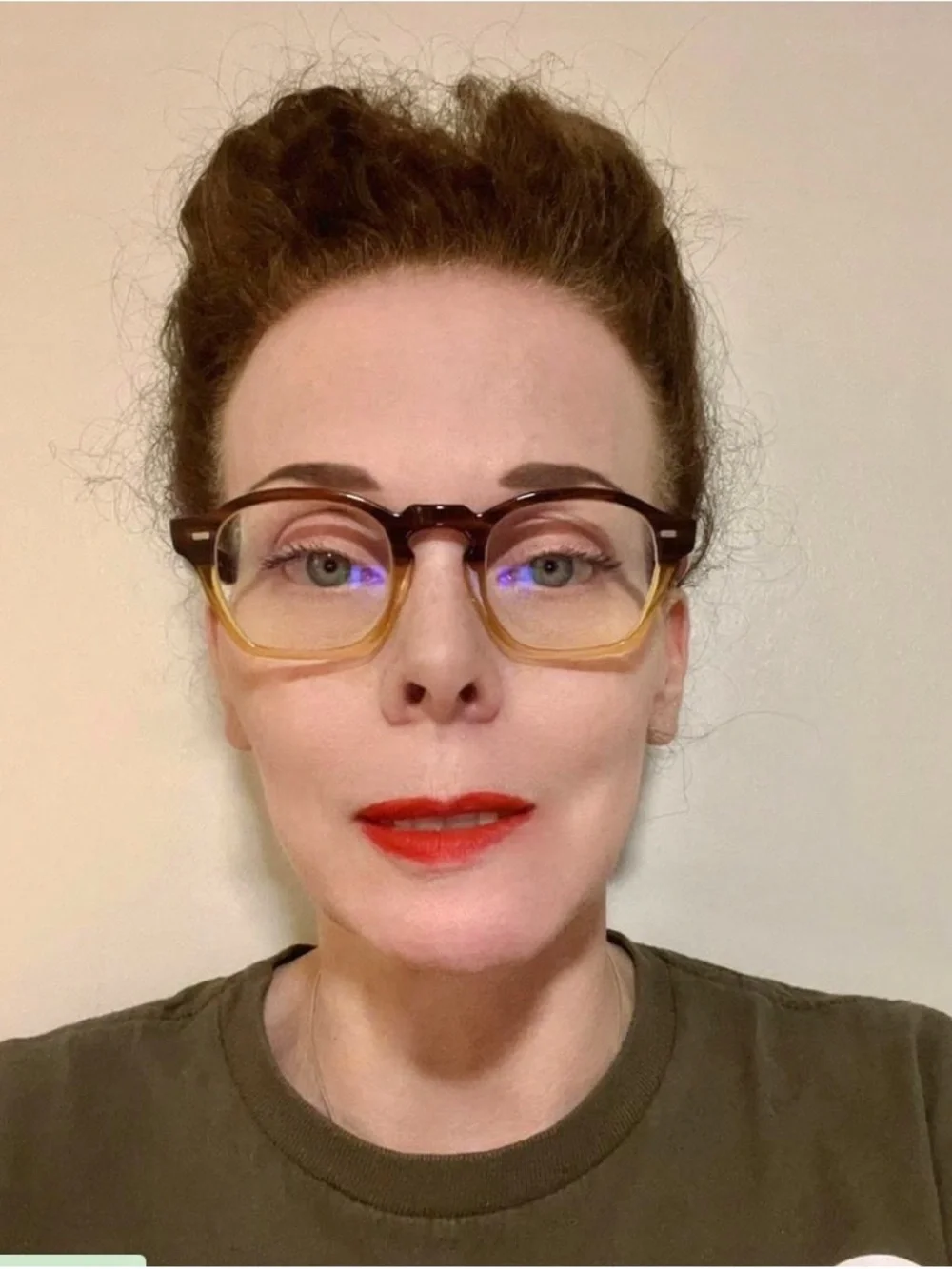 Two-Tone Brown and Amber Women’s Eyeglasses Frame